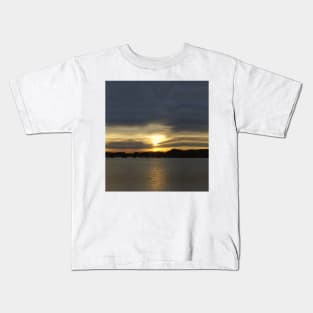 Sun setting over the River Plym Kids T-Shirt